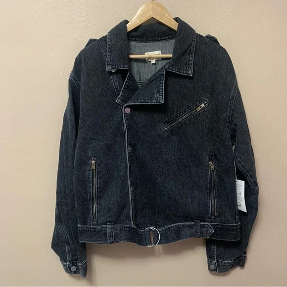 ETICA Malloy Moto Jacket in Black Ice Size Medium NWT New Revolve - Picture 7 of 16